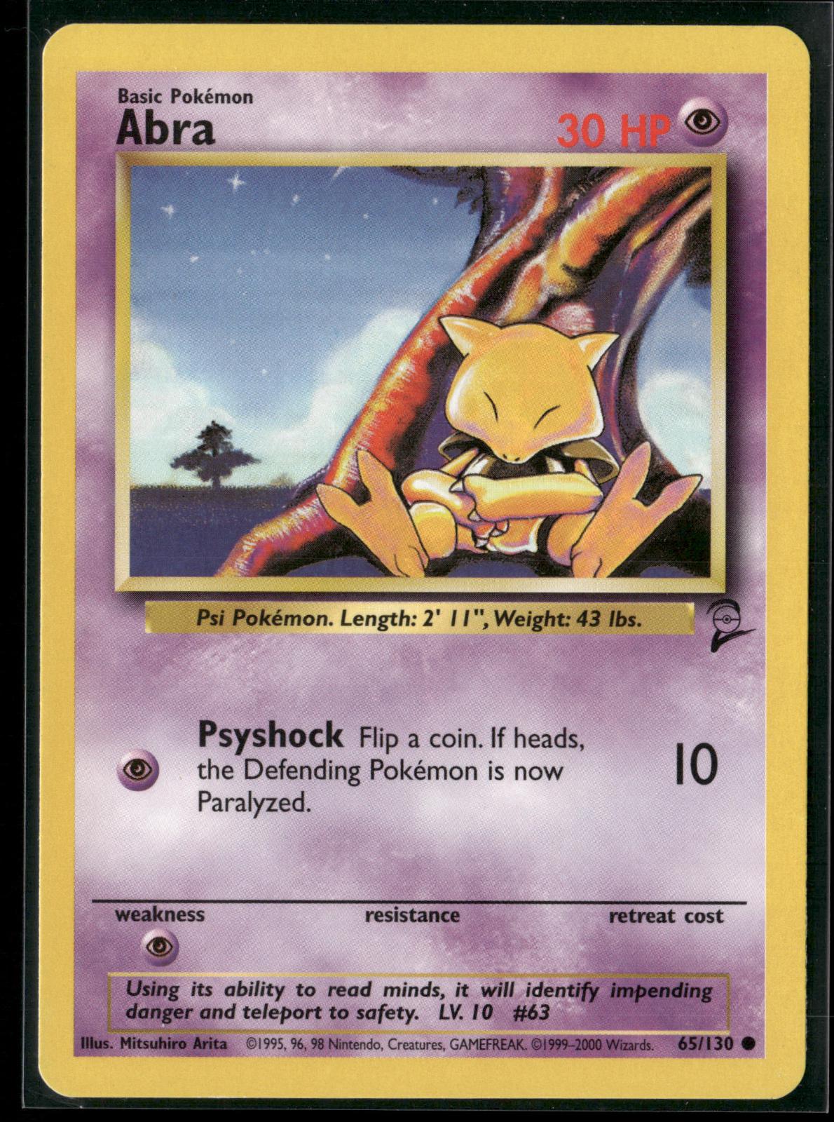 Abra #65 Pokemon Base Set 2