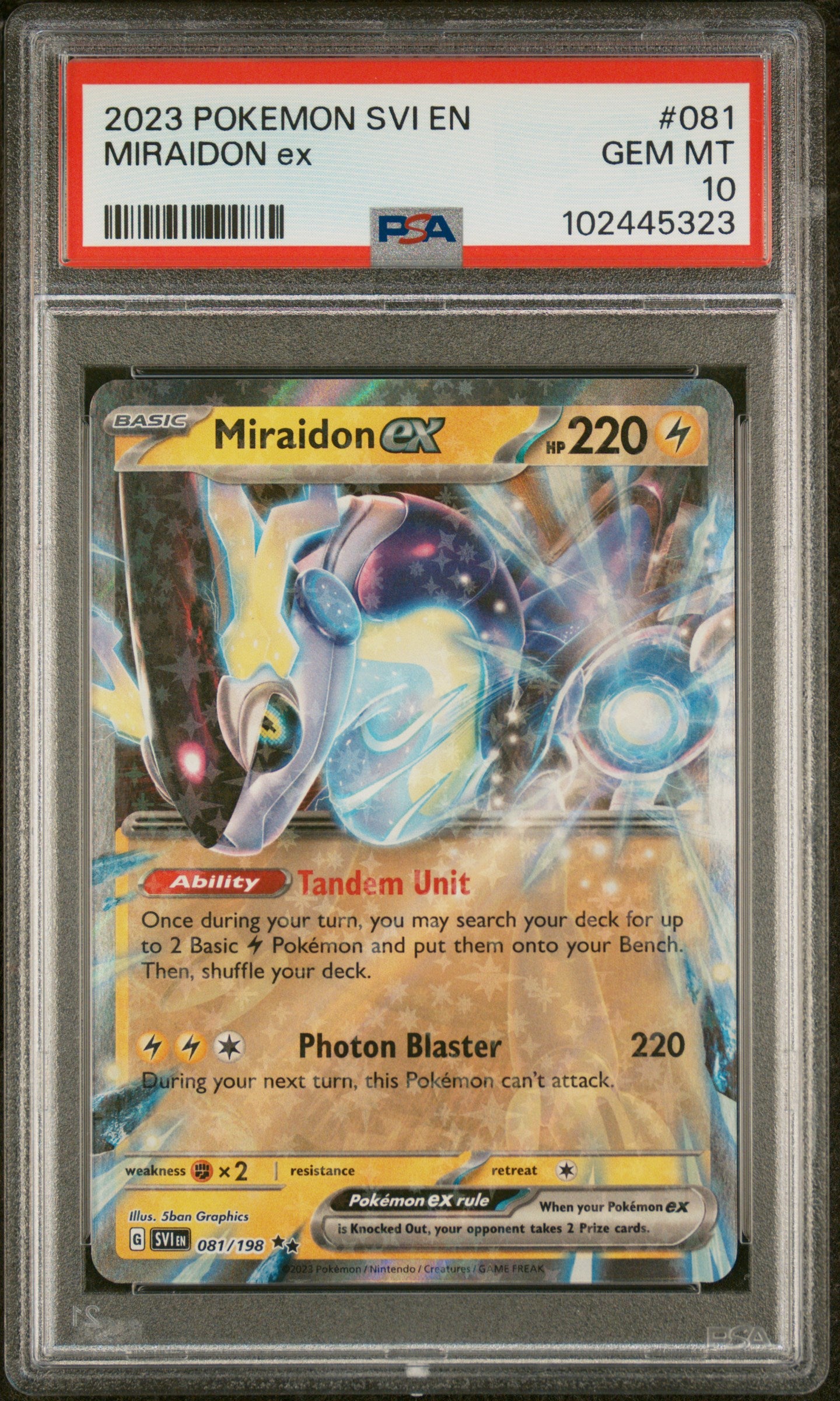 2023 POKEMON SVI EN-SCARLET & VIOLET #081 MIRAIDON ex PSA10